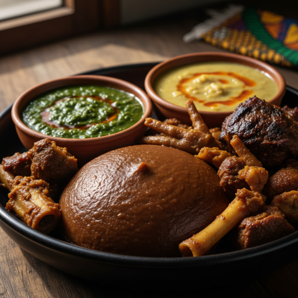 Efo Riro - a rich Nigerian spinach stew with assorted meats