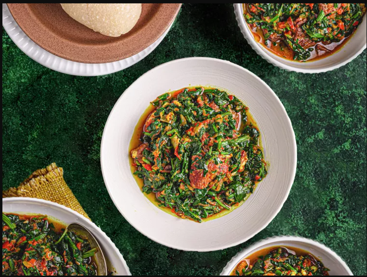 Efo Riro - a rich Nigerian spinach stew with assorted meats