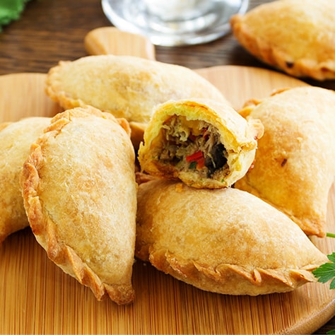 Nigerian Meat Pie - flaky pastry filled with seasoned ground beef and vegetables